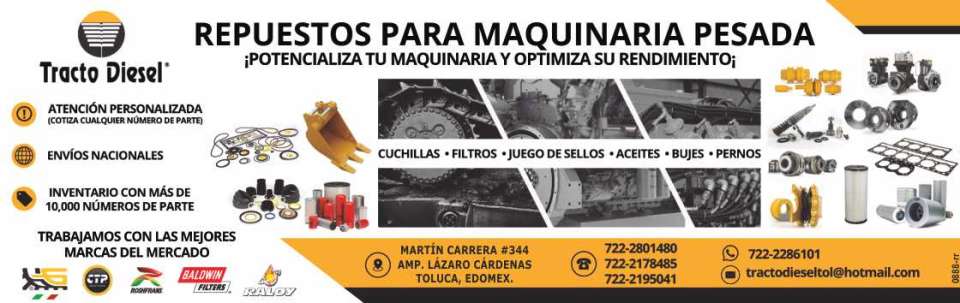 Cuchillas, Filtros, Juego de Sellos, Aceites, Bujes, Pernos. Inventario con mas de 10,000 numeros de parte. Refacciones de las mejores marcas. Roshfrans, CTP, Baldwin, Raloy.