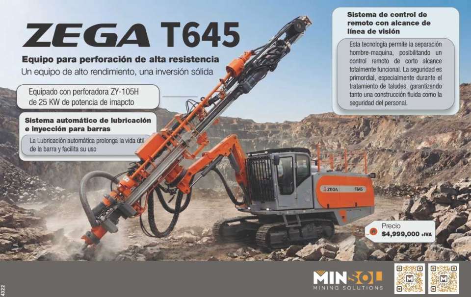 Zega T645. A high-performance team, a solid investment, equipped with a ZY-105H drill, automatic lubrication system and injection for rods Zega T645. A high-performance team, a solid investment, equipped with a ZY-105H drill, automatic lubrication system and injection for rods